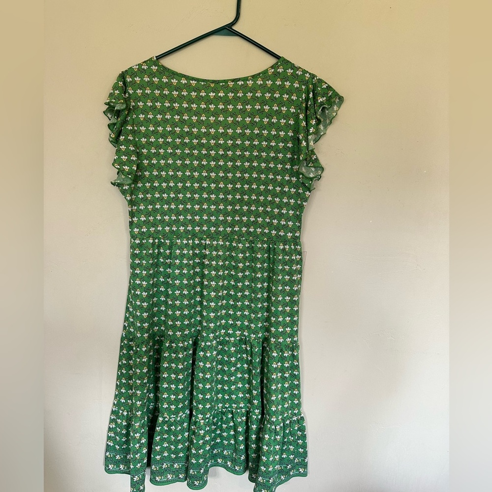 Max Studio Green Mini Dress with White Geometric Print - Picture 3 of 5
